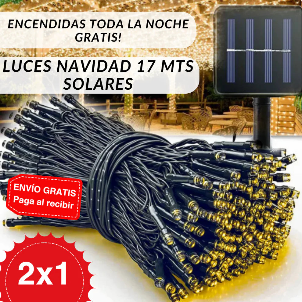 SmartLight® - OFERTA 2x1 Luces solares GRATIS navideñas de 17 m y 170led