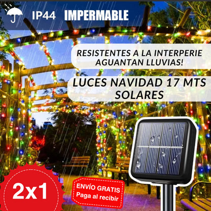 SmartLight® - OFERTA 2x1 Luces solares GRATIS navideñas de 17 m y 170led
